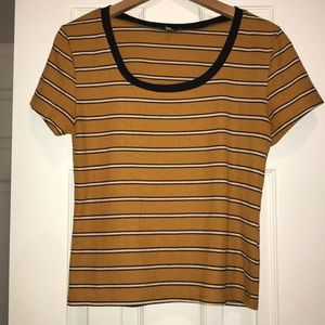 Mustard yellow striped shirt from Charlotte Russe